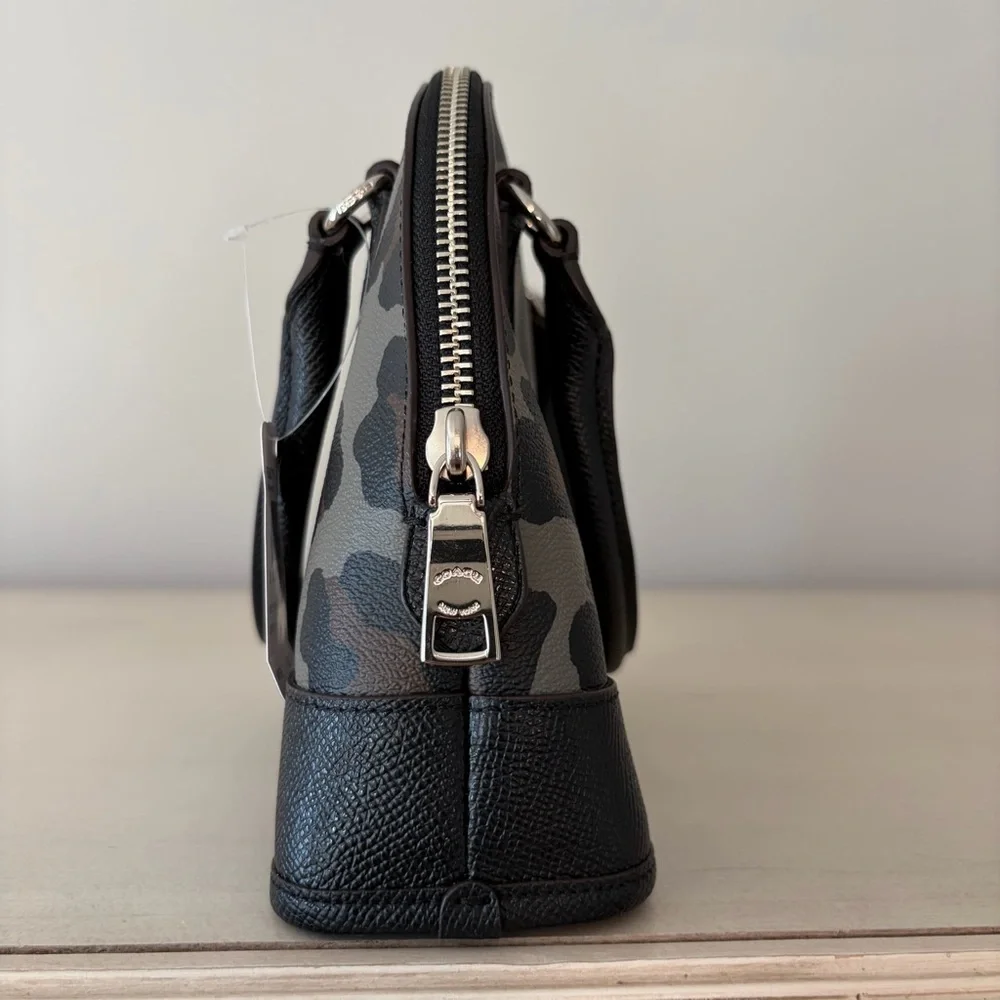 Coach NWT Mini Cora Ocelot Crossbody Dome PVC Satchel - Picture 3 of 11